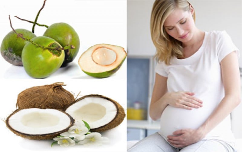 Uống nước dừa bổ sung ối cho mẹ bầu
