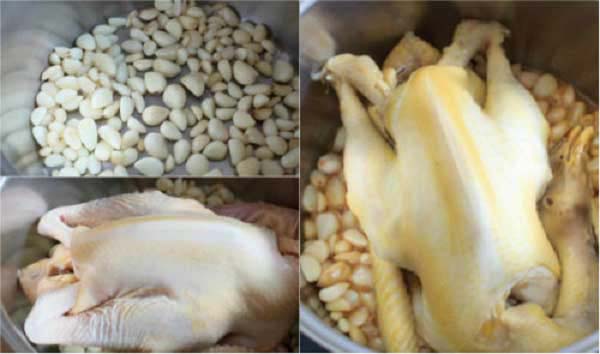 Gà hấp tỏi