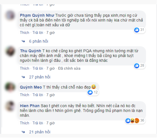Dòng bình luận của đông đảo dân mạng lên tiếng chỉ trích Phạm Quỳnh Anh.  