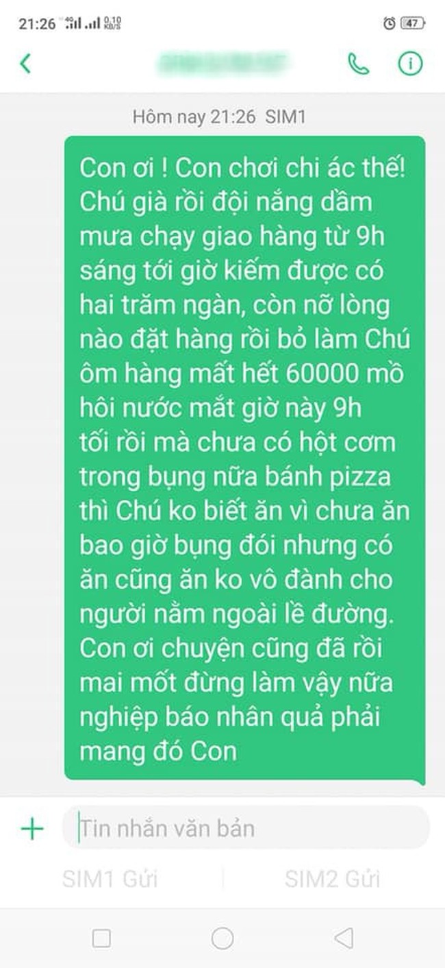 Những dòng tin nhắn của bác tài xế khiến mọi người cảm động.