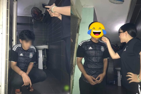 Người đàn ông quay lén trong nhà vệ sinh nữ.