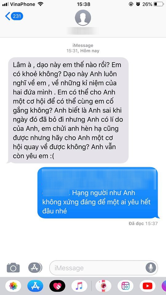 Chàng trai ngỏ lời muốn quay lại với cô nàng.