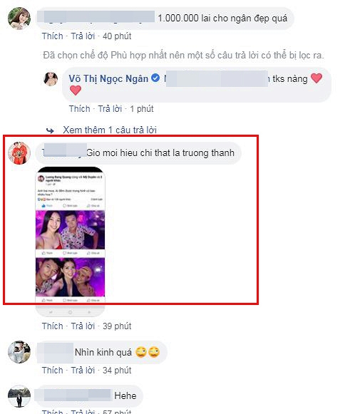 Nhiều ý kiến cho rằng status của cô đá đểu Lương Bằng Quang.