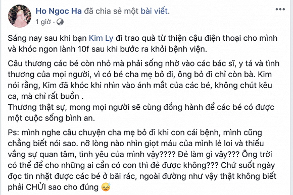 Kim Lý đã gọi điện và khóc với Hà Hồ sau chuyến từ thiện.  
