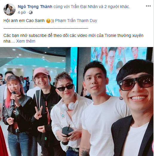 Hình ảnh được chia sẻ trên trang cá nhân của Tronie khiến người hâm mộ vô cùng 