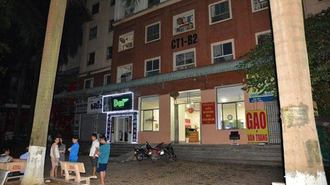 Khu vực tòa nhà xảy ra sự việc.