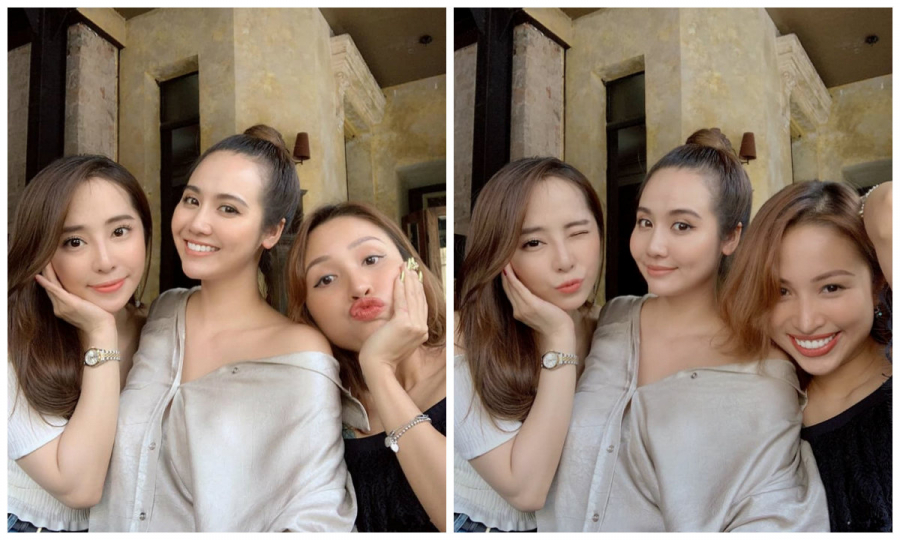 Bộ ba hot girl Hà Thành đình đám một thời (từ trái sang phải): Quỳnh Nga, Huyền Lizzie, Vân Hugo