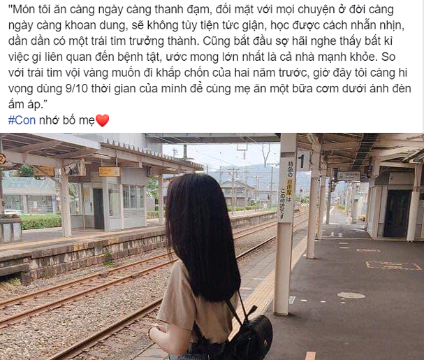 Dòng trạng thái được cô gái đăng tải lên mạng xã hội trước khi xảy ra sự việc.
