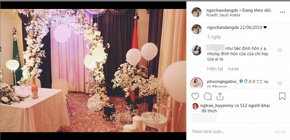Dân mạng xôn xao về bức ảnh giống như tiệc đính hôn được Ngọc Hân chia sẻ trên instagram.  