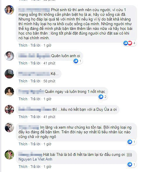 Dân mạng và bạn bè động viên Việt Anh.