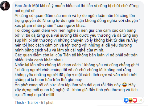 Bảo Anh bình luận trong bài đăng của Tiên Cookie