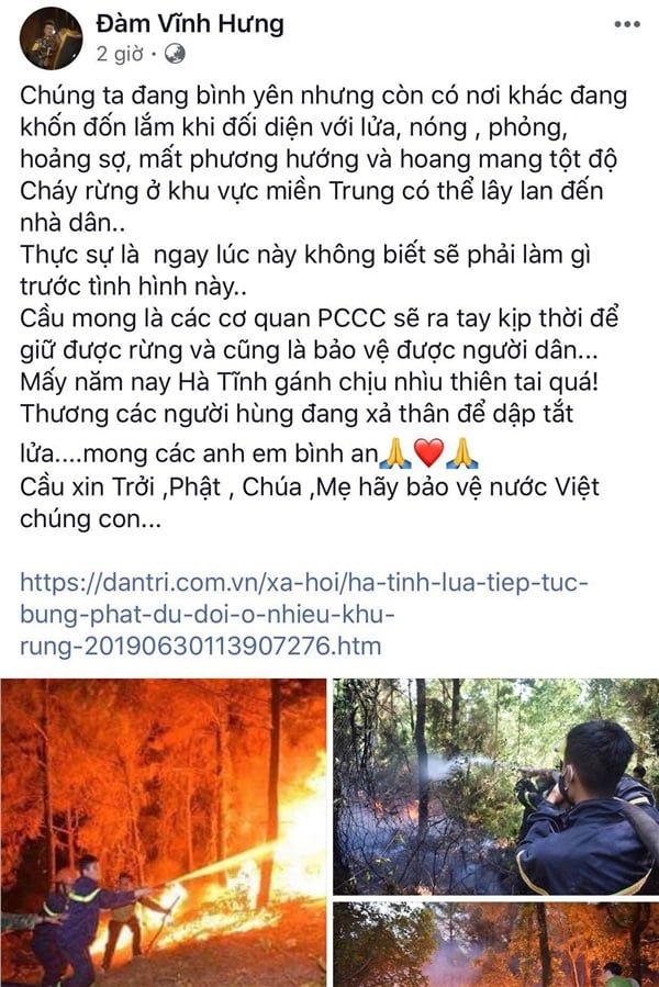 Đàm Vĩnh Hưng vô cùng xót xa những gì mà người dân, đất nước mình đang phải gánh chịu