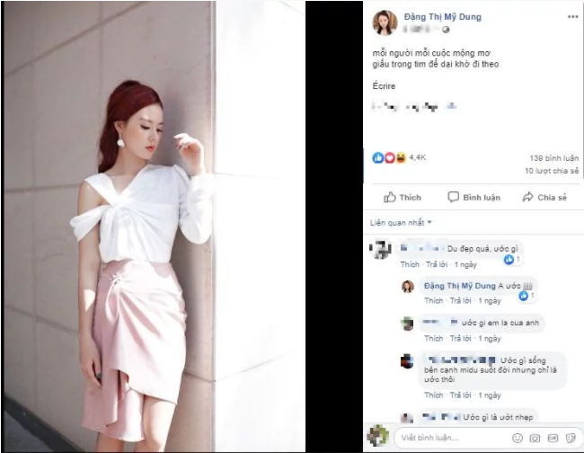 Dòng trạng thái được Midu chia sẻ trên trang cá nhân thu hút được sự chú ý từ cộng đồng mạng.