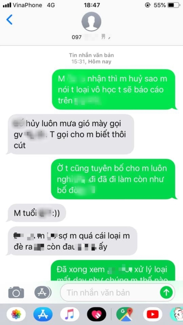Đoạn tin nhắn giữa cô gái và tài xế giao hàng.