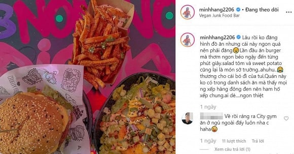 Minh Hằng dường như rất yêu thích ẩm thực tại Hà Lan.