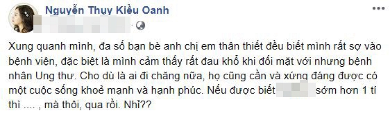 Sau sự ra đi của chồng, có vẻ như Kiều Oanh vẫn chưa thể bỏ được câu chuyện quá khứ.