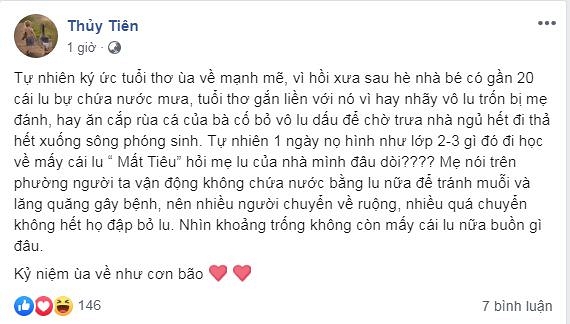 Mới đây, Thủy Tiên kể về những kỉ niệm trong quá khứ gắn liền với những chiếc lu nước, những trận đòn từ mẹ thời thơ bé khiến cộng đồng mạng không khỏi bất ngờ.  