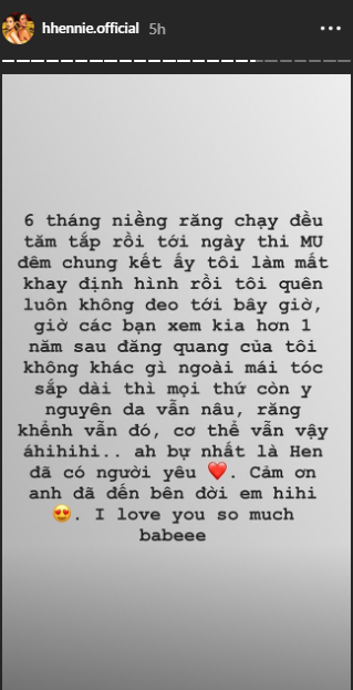 Trên Instagram, H'hen Niê chia sẻ: 