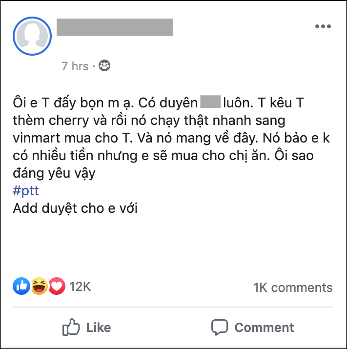 Câu chuyện được chia sẻ lên mạng xã hội.