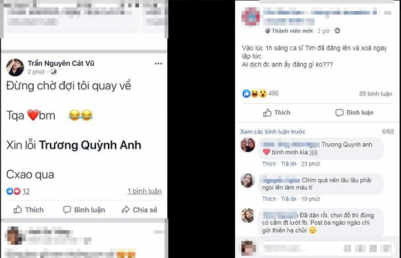 Mặc dù trên facebook của Tim status này đã bị xóa bỏ nhưng cư dân mạng vẫn nhanh tay chụp lại được.