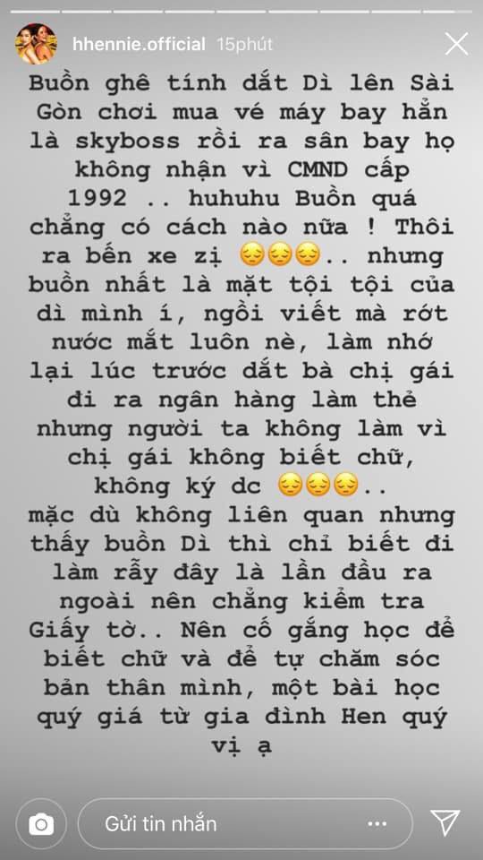 H'Hen Niê kể về câu chuyện của hai người thân khiến cô trăn trở.