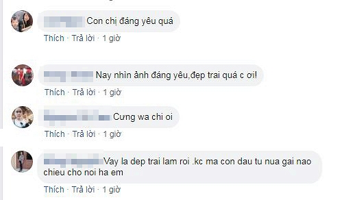 Dân mạng khen con trai Lâm Khánh Chi ngày càng đáng yêu.    