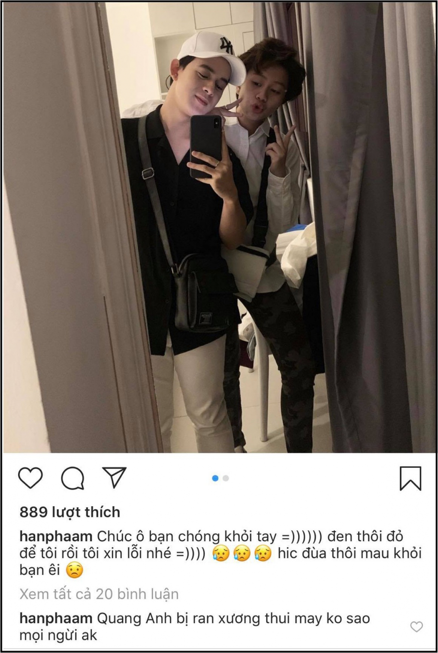 Bảo Hân cũng mau chóng gửi lời hỏi thăm tới Quang Anh.