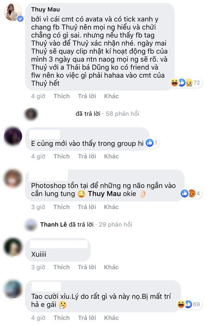 Mâu Thủy giải thích đó chỉ là bình luận giả mạo.