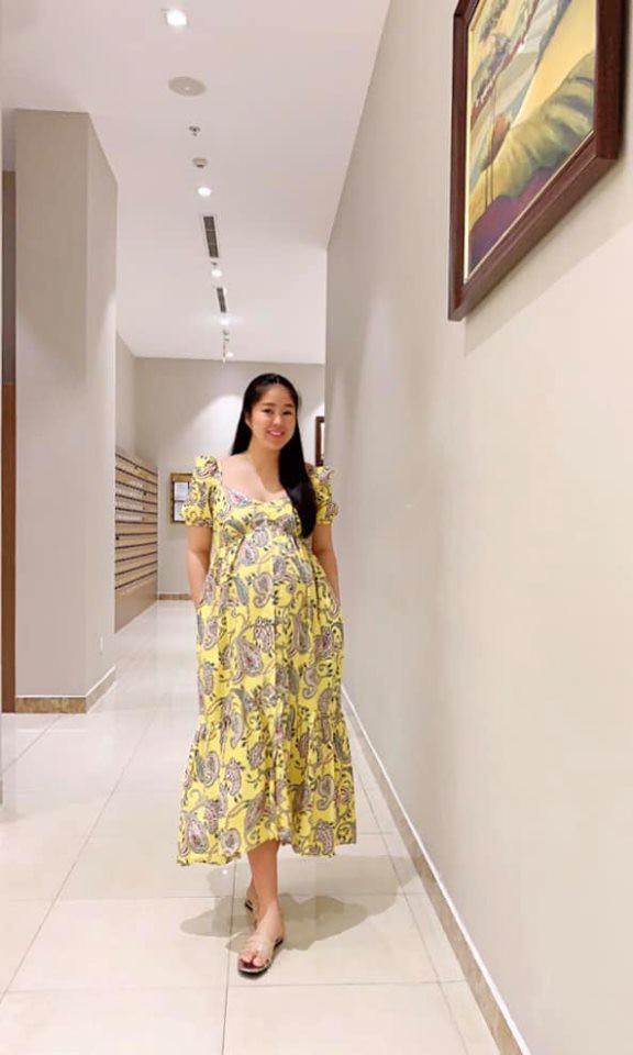 Lê Phương diện đầm bầu rạng rỡ ở tháng thứ 7 thai kì.