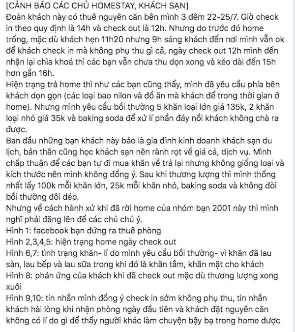 Câu chuyện được chia sẻ lên mạng xã hội.