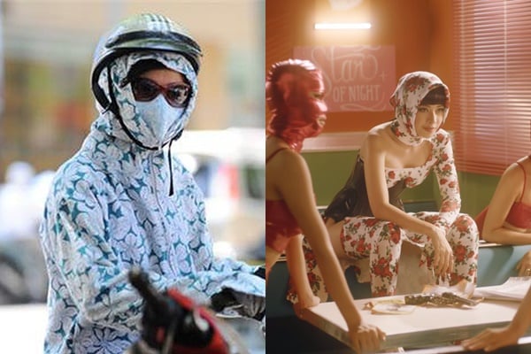 Có một sự trùng hợp không nhẹ giữa 2 màn đụng phong cách chống nắng.    