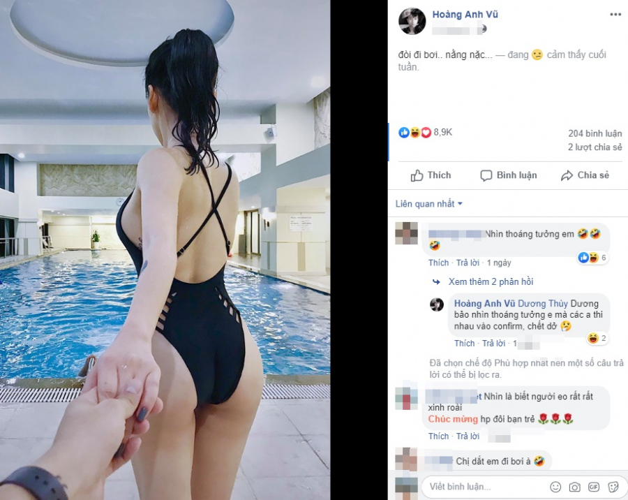 Hoàng Anh Vũ khoe bạn gái.    