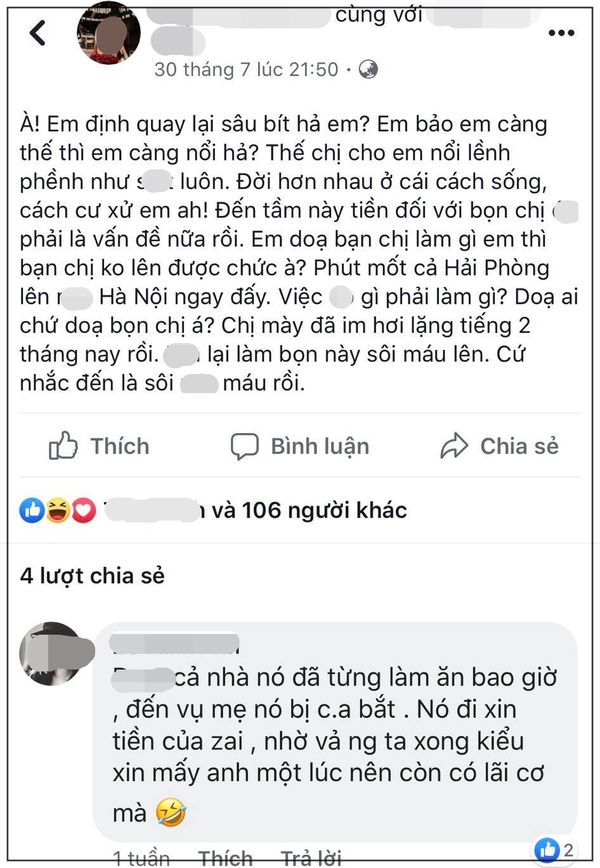 Trở lại sau scandal lộ clip nóng chưa lâu, Trâm Anh tiếp tục vướng phải loạt ồn ào khi bị hai người bạn thân thiết T.A - M.A lên tiếng tố quỵt tiền, ngủ với người yêu bạn. Theo đó, hai người bạn thân này đã đăng tải dòng trạng thái chỉ trích gay gắt, vạch trần Trâm Anh là người ăn cháo đá bát, thậm chí ngủ với người yêu của bạn chỉ vì tiền.    