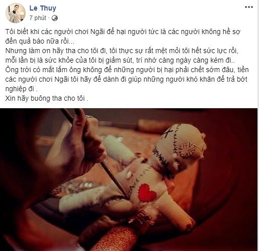 Lê Thúy tiết lộ chuyện bị người xấu chơi ngải.