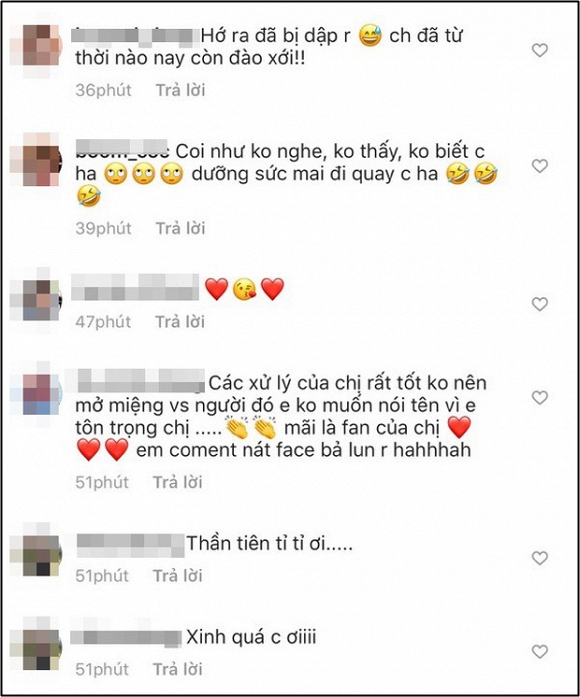Chọn cách im lặng giữa tâm bão, Minh Hằng nhận được sự quan tâm cũng như nhiều lời khen từ cộng đồng mạng.