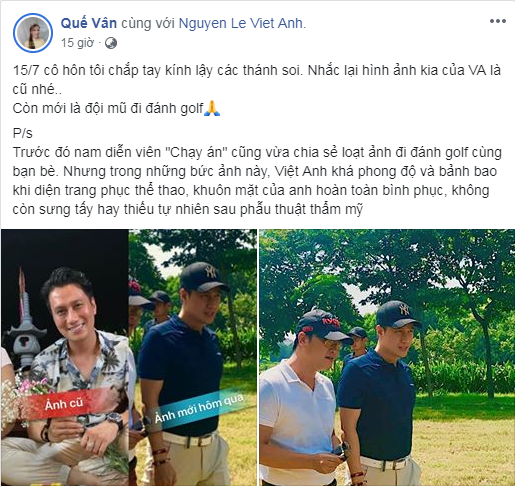   Trước những lời chê bai dành cho Việt Anh, Quế Vân quyết không im lặng, lập tức đứng lên bảo vệ cho bạn thân. Theo đó, cựu người mẫu giải thích bức ảnh ''xuống sắc