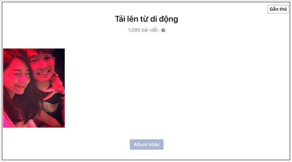 Album chỉ còn ảnh nữ diễn viên chụp với Phở Đặc Biệt.