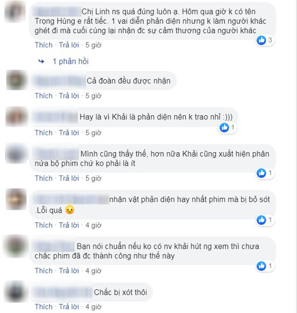 Phản ứng của khán giả khi không thấy tên Trọng Hùng trong danh sách nhận bằng khen.