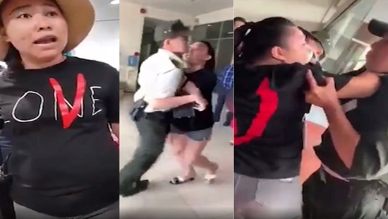 Bà Lê Thị Hiền mắng chửi nhân viên sân bay.
