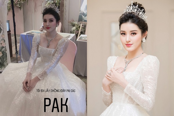 Mới đây tối 23/8, Á hậu Huyền My khiến cộng đồng mạng xôn xao khi bất ngờ đăng tải loạt hình ảnh diện váy cưới lộng lẫy trên của instagram cá nhân. Đăng tải những hình ảnh xinh đẹp trong chiếc váy cưới, Huyền My viết: 
