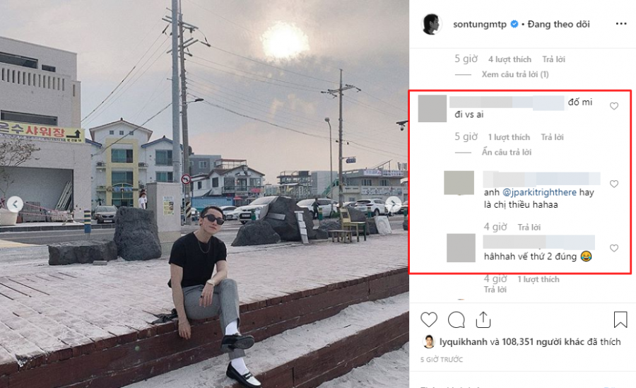 Phía dưới phần bình luận, fans khẳng định thần tượng đang đi cùng với 