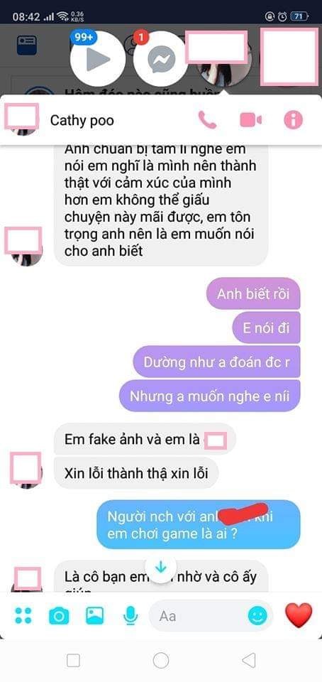 Tin nhắn thú tội của người yêu anh chàng.