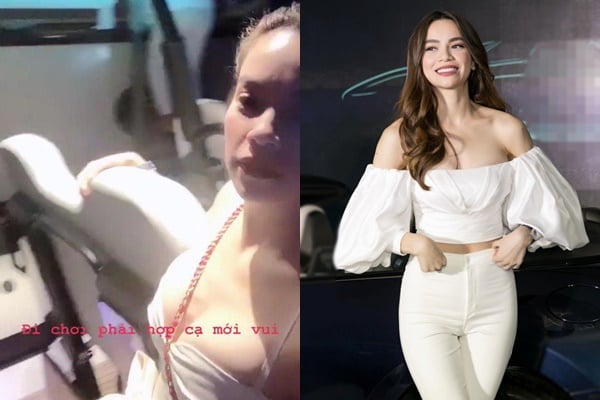 Thông qua đoạn clip được chính Hồ Ngọc Hà đăng tải trên instagram cá nhân, nữ ca sĩ diện bộ váy trắng khoét cổ sâu đầy gợi cảm, nhưng đáng chú ý chính là vòng một khủng o ép đến 