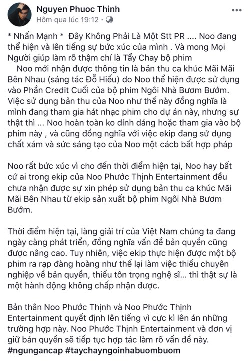 Noo Phước Thịnh đăng đàn bức xúc, quyết làm đến cùng vì phim 