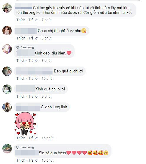 Dân mạng xót xa khi Nhã Phương ốm đến nỗi tay bé xíu.    