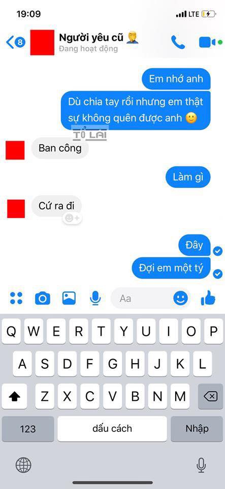 Cô nàng nhắn tin nói nhớ người yêu cũ và cái kết.