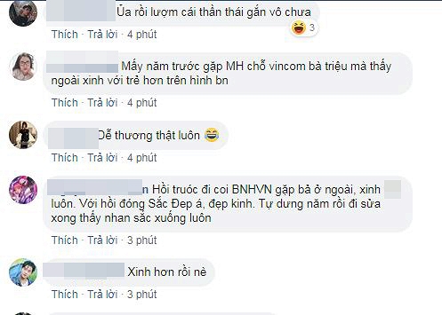 Ngay khi những hình ảnh được cộng đồng mạng truyền tay nhau một cách chóng mặt, rất nhiều dòng bình luận cũng dành lời khen cho nhan sắc ngoài đời thật của nữ ca sĩ.