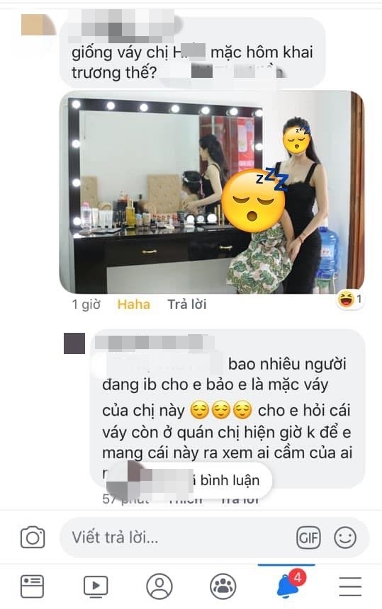 Cô gái và vị chủ quán đôi co qua lại trên Facebook.