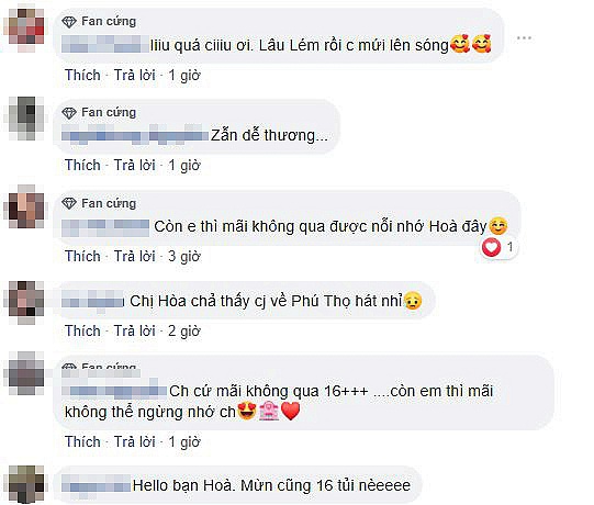 Bên cạnh bình luận tiêu cực, cũng có nhiều fan bày tỏ nỗi nhớ Hòa Minzy khi cô tạm ngừng ca hát.