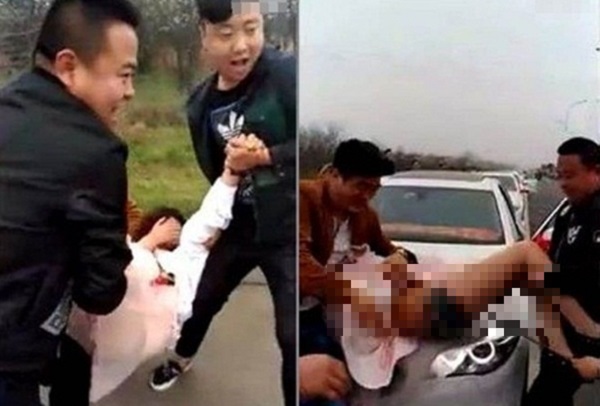 Cô phù dâu bị sàm sỡ giữa đường.